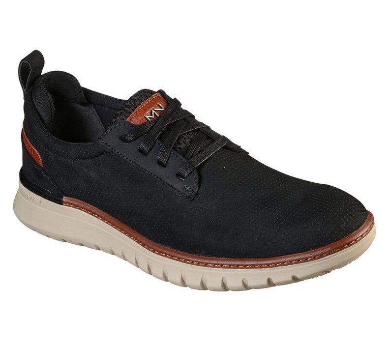Skechers Herr Svarta Snörskor - Neo Casual - Landmark - Sverige (JYSUP-5931)